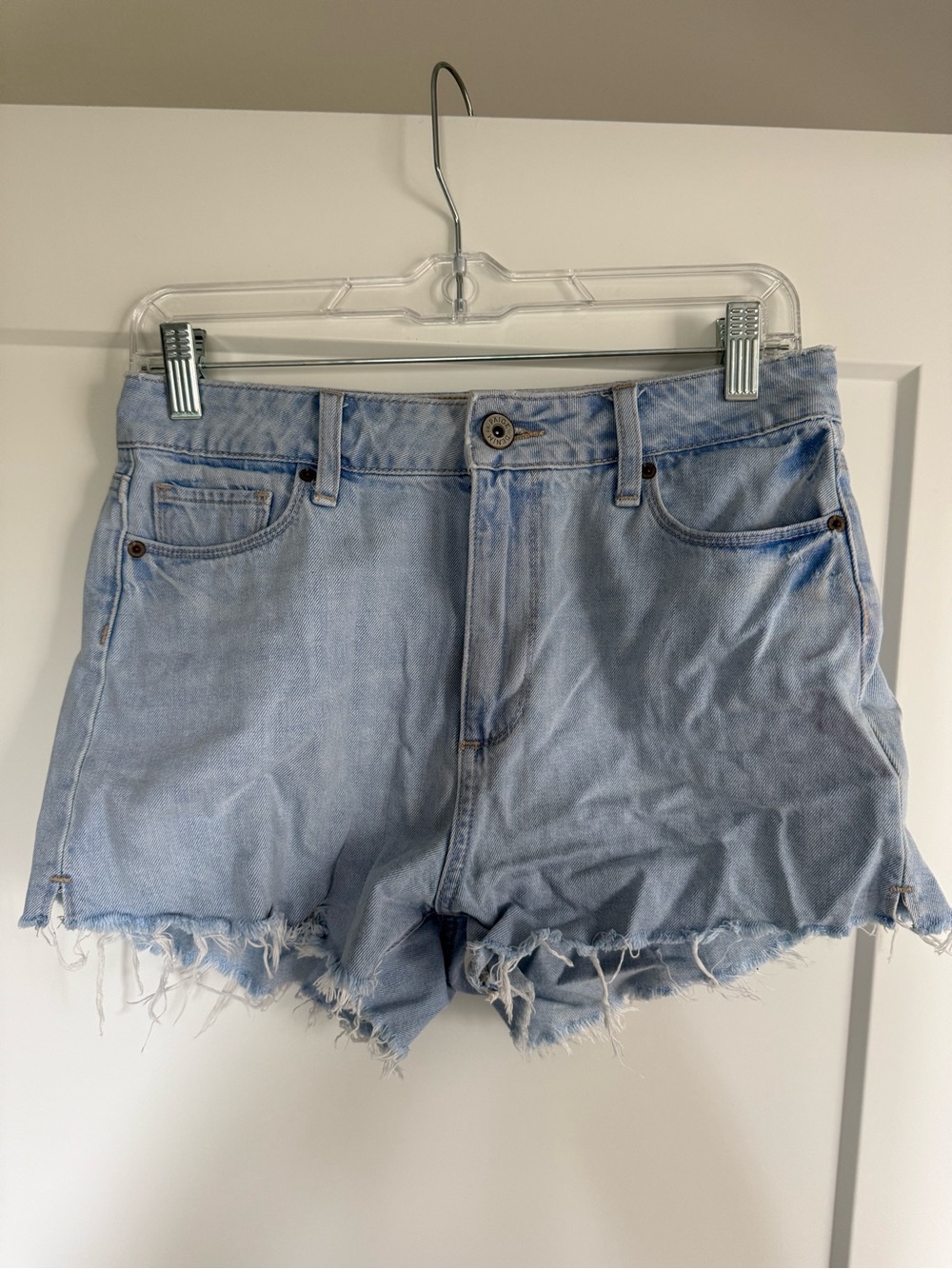 PAIGE Light Blue Cutoff Denim Shorts 28
